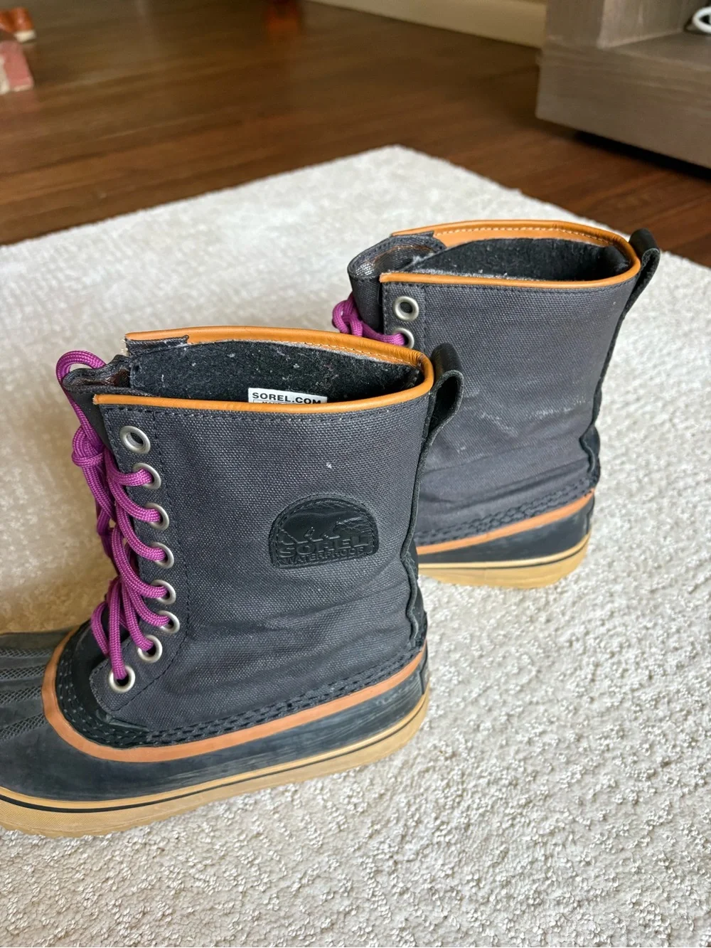 SOREL 1964 Premium LTR Waterproof Canvas Duck Snow Boots Charcoal Size 7
